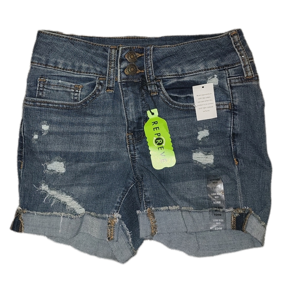 So Blue Jeans Shorts Low Rise MIDI 0/24W NWT